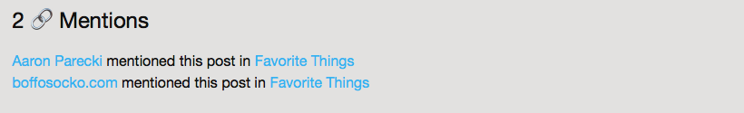 Screenshot of mentions example